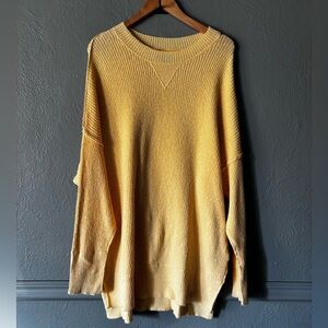 Natural Reflections Yellow Oversized Dropped Shoulder Sweater | Size M